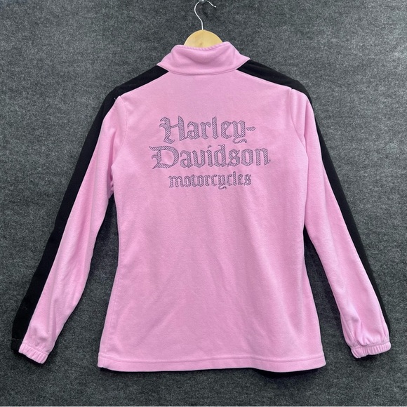 Harley Davidson Women’s Pink Fleece Quarter-Zip Pullover Size M - Picture 12 of 12